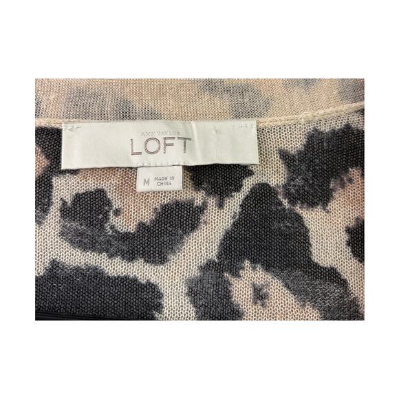 LOFT Leopard Print Semi-Sheer Open Front Cardigan – Size Medium - Picture 4 of 6